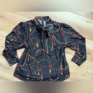 NWT Ralph Lauren 3X tie blouse MSRP: $125